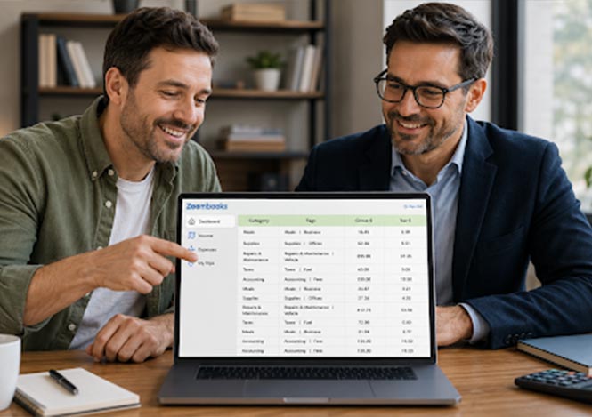 Contractor preparing tax reports