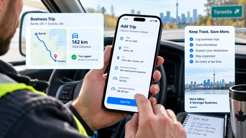 CRA mileage log for Canadian contractors