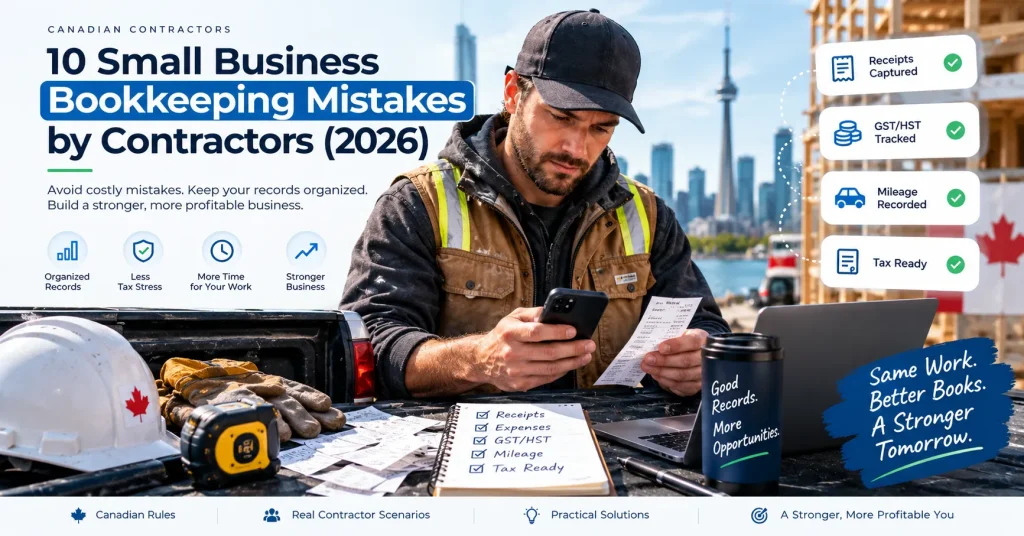 Small business bookkeeping mistakes by Canadian contractors