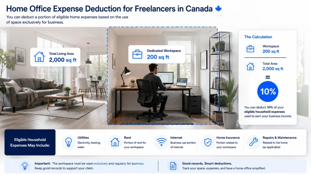T2125 home office expense calculation using business-use workspace percentage