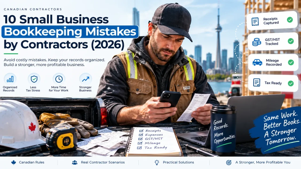 Small business bookkeeping mistakes by Canadian contractors