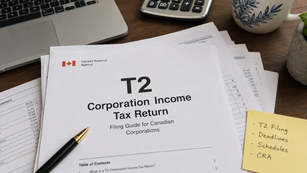 T2 corporation income tax return filing guide for Canadian corporations